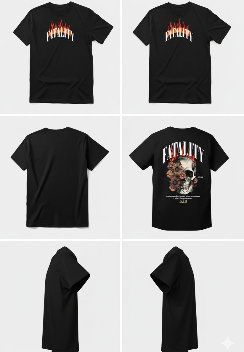 Fatality Flaming Skull T -Shirt