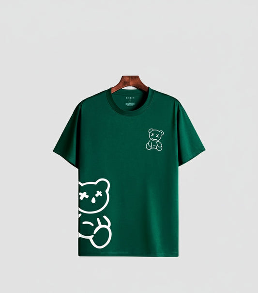 Street Bear Graphic Tee 180 GSM Hunter Green