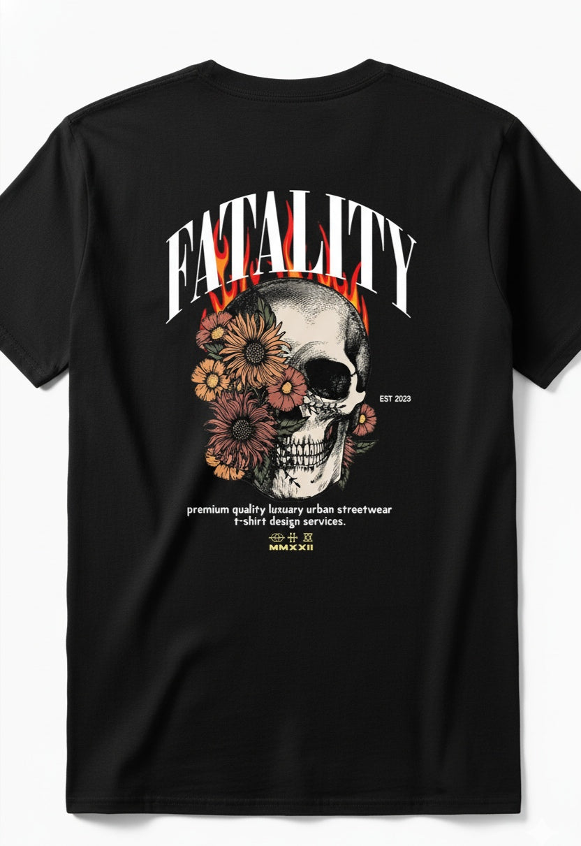 Fatality Flaming Skull T -Shirt