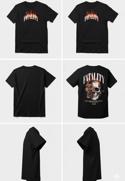 Fatality Flaming Skull T -Shirt